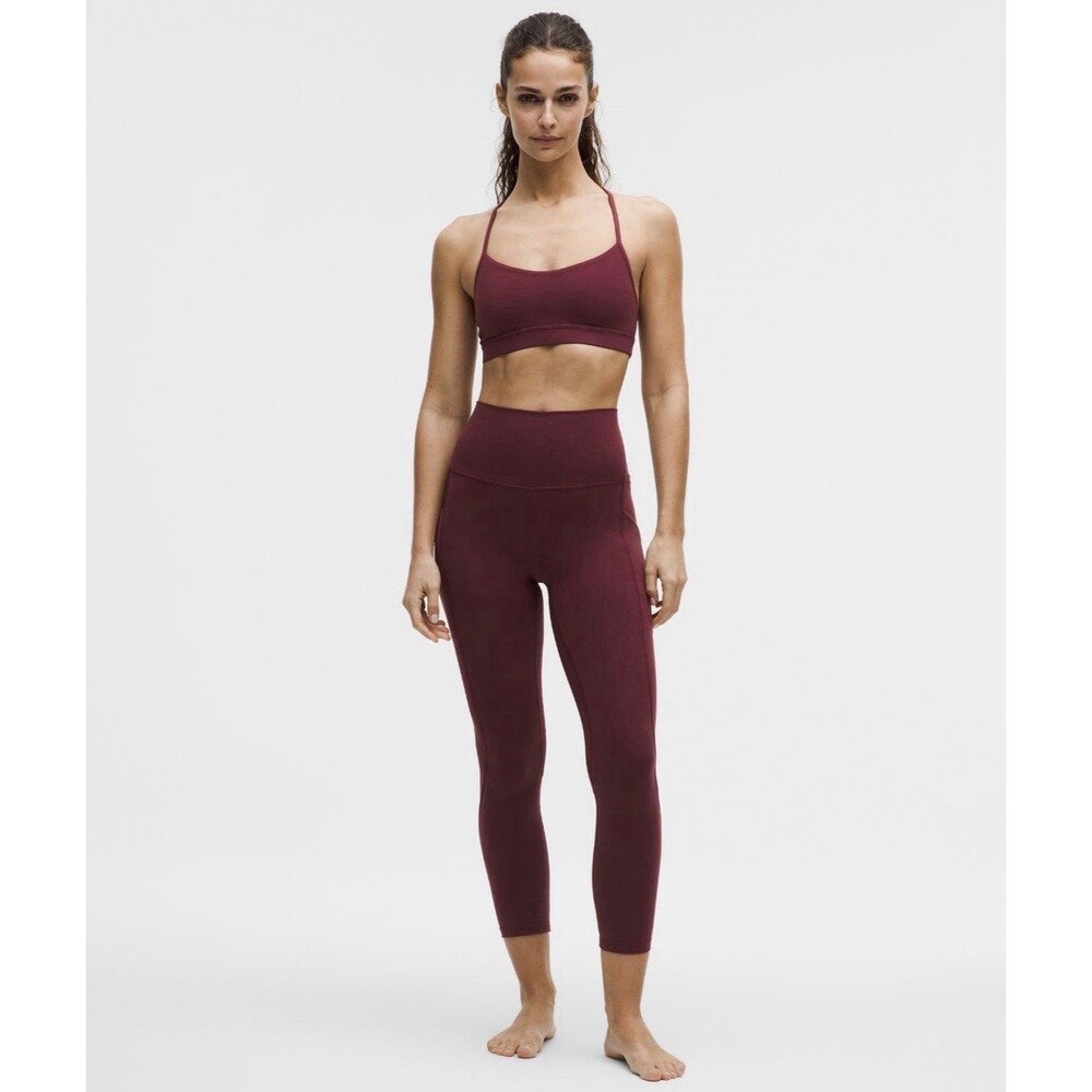 NWT Lululemon Align Pant 25” Size 6 Burgundy With Pockets